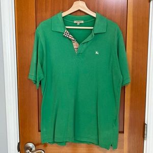 Mens Burberry Green Polo Size M